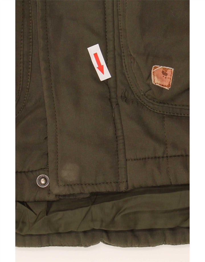 Jack & Jones Herre Hooded Windbreaker Jacket UK 38 Medium Khaki Polyester