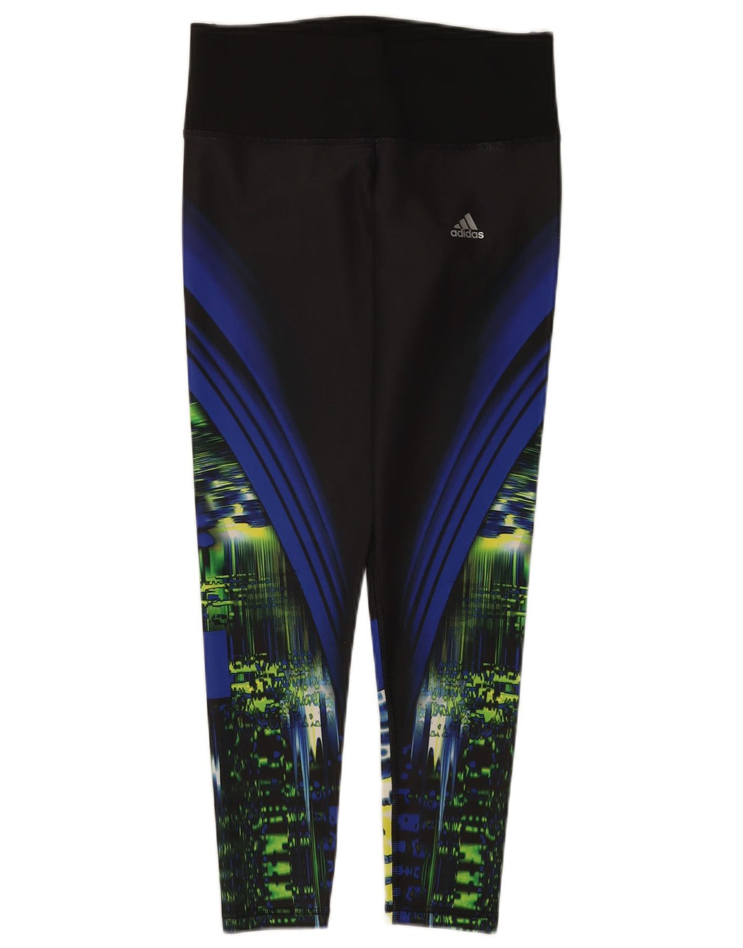 Adidas Womens Climalite abstrakt mønster Leggings UK 8/10 Small Black