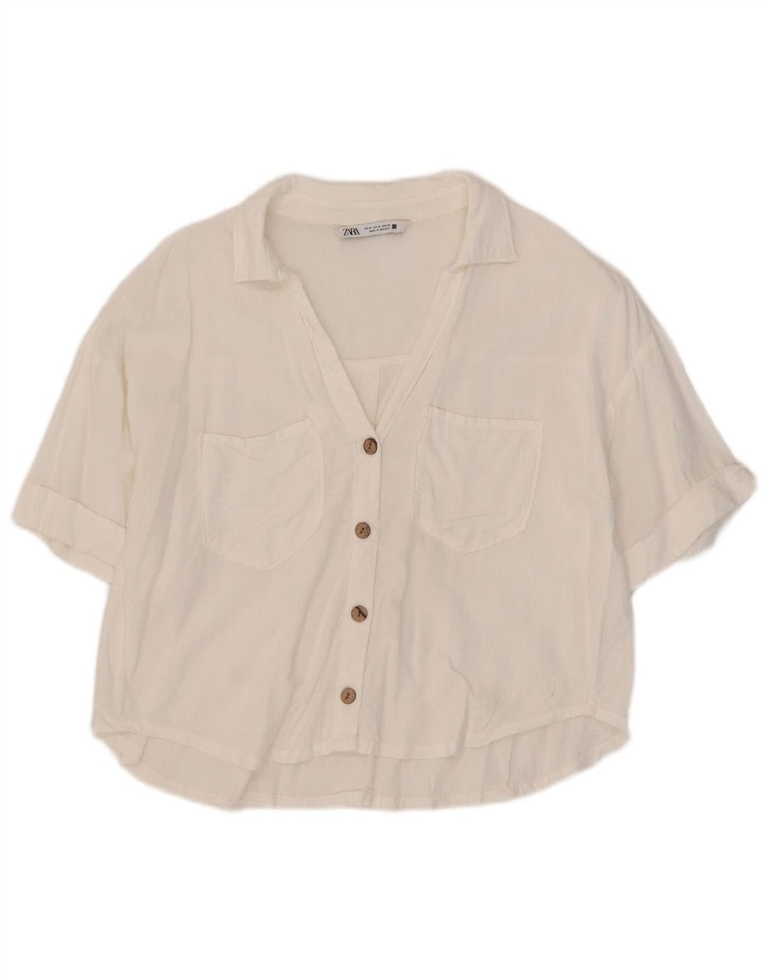 Zara Dame Oversized Shirt UK 14 Medium White