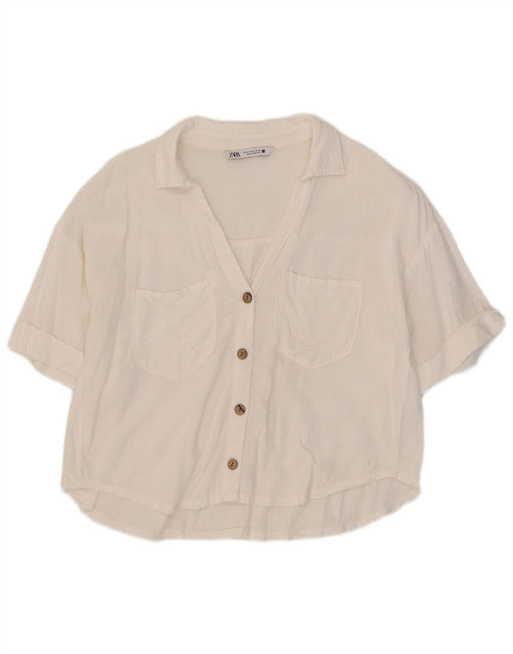 Zara Dame Oversized Shirt UK 14 Medium White