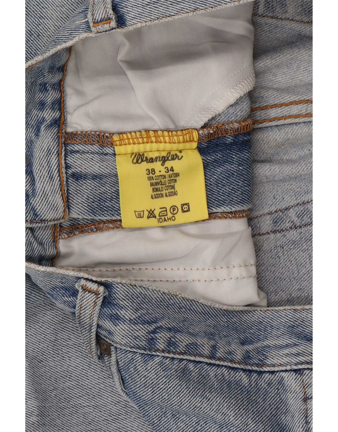 Wrangler Mens IDAHO Straight Jeans W38 L30 Blue Cotton