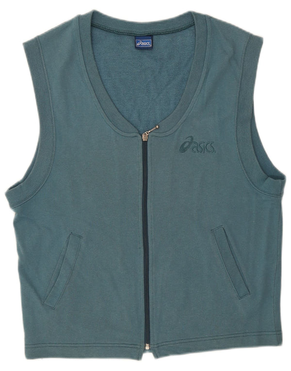 Asics Mens Sleeveless Tracksuit Top Jacket Large Blue