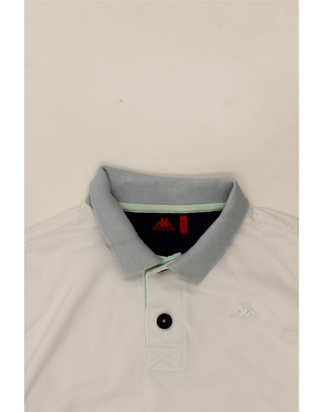 KAPPA Mens Polo Shirt Large White Cotton Vintage Kappa and Second-Hand Kappa from Messina Hembry 