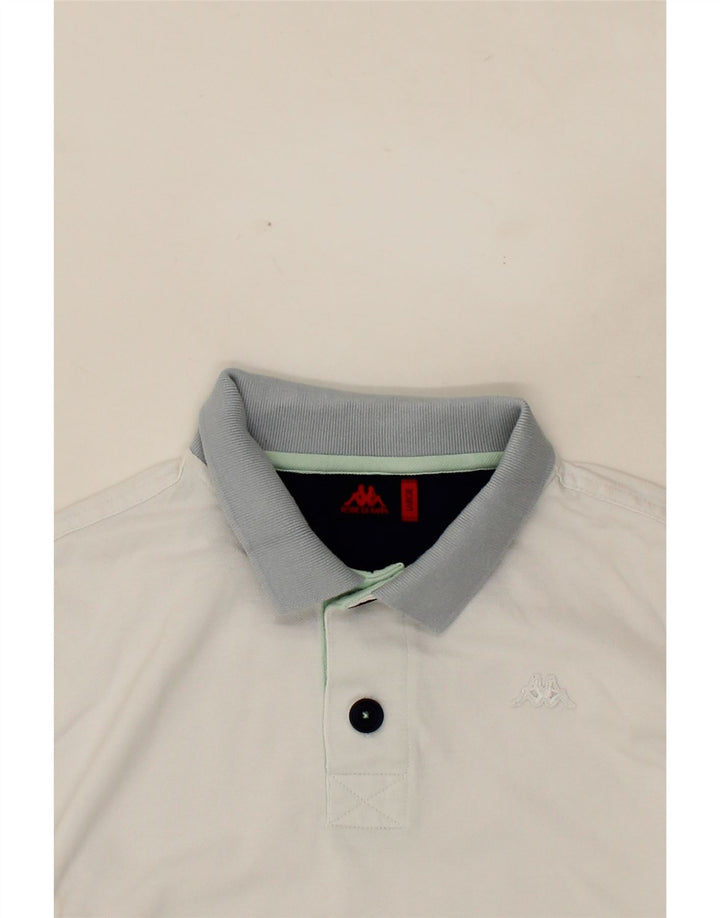 KAPPA Mens Polo Shirt Large White Cotton Vintage Kappa and Second-Hand Kappa from Messina Hembry 