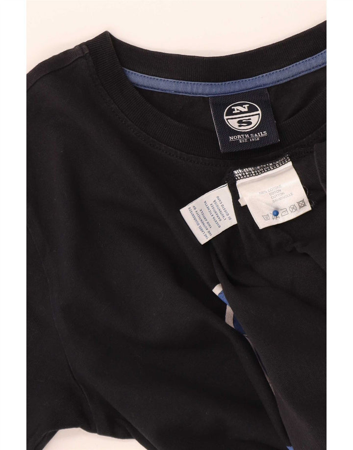 North Sails Boys Grafisk T-Shirt Top 11-12 År Sort Bomuld