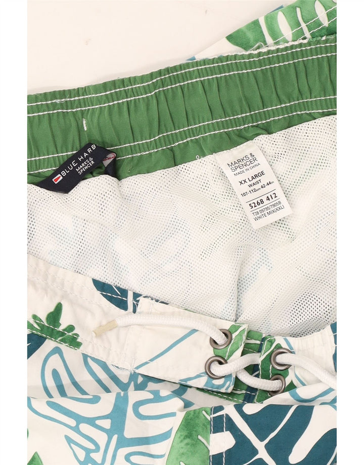 Marks & Spencer Herre Blue Harbor svømmeshorts 2XL Hvide blomster