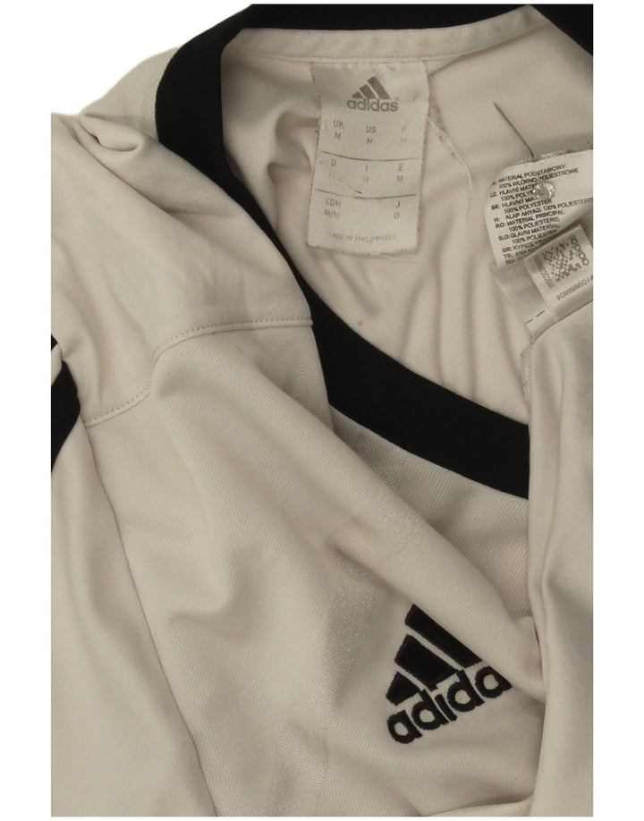Adidas Herre T-shirt Top Medium Off White Polyester Sports