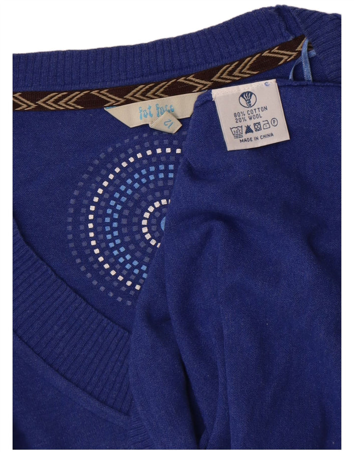 Fat Face Herre Boat Neck Jumper Sweater UK 12 Medium Blue Cotton