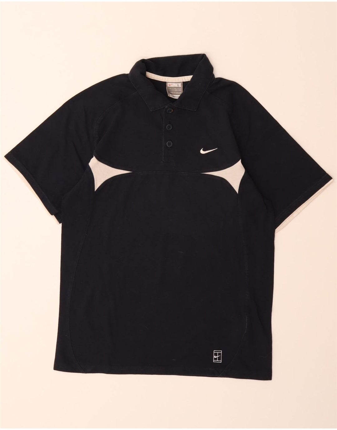 NIKE drenge polo shirt 12-13 år stor marineblå colourblock bomuld