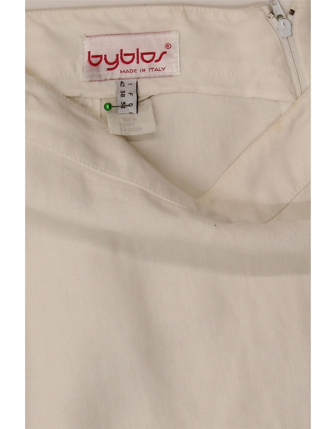 Byblos Dame Pencil Skirt IT 40 Small W28 White Linen