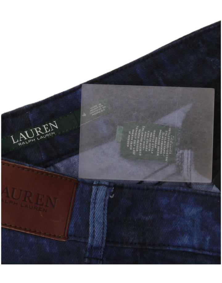 RALPH LAUREN Dame Slim Jeans US 4 Small W30 L26 Navy Blue Tie Dye Bomuld