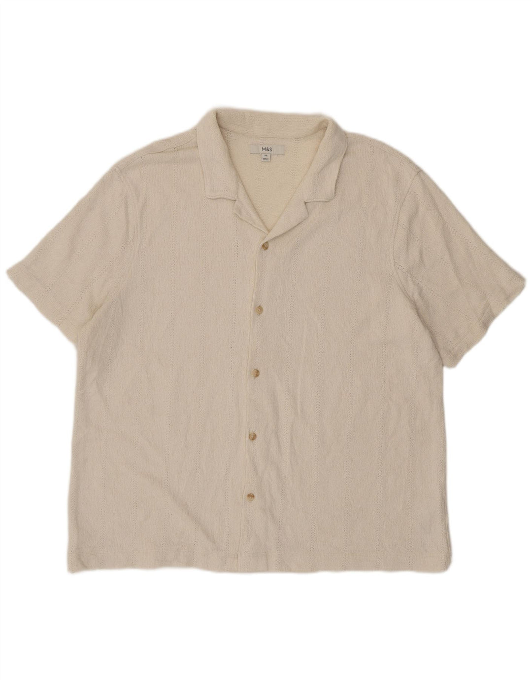 Marks & Spencer Kortærmet Herreskjorte 2XL Off White Bomuld