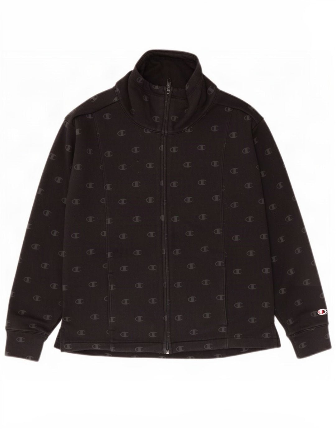 Champion Dame grafisk træningsdragt Topjakke UK 10 Small Black Bomuld