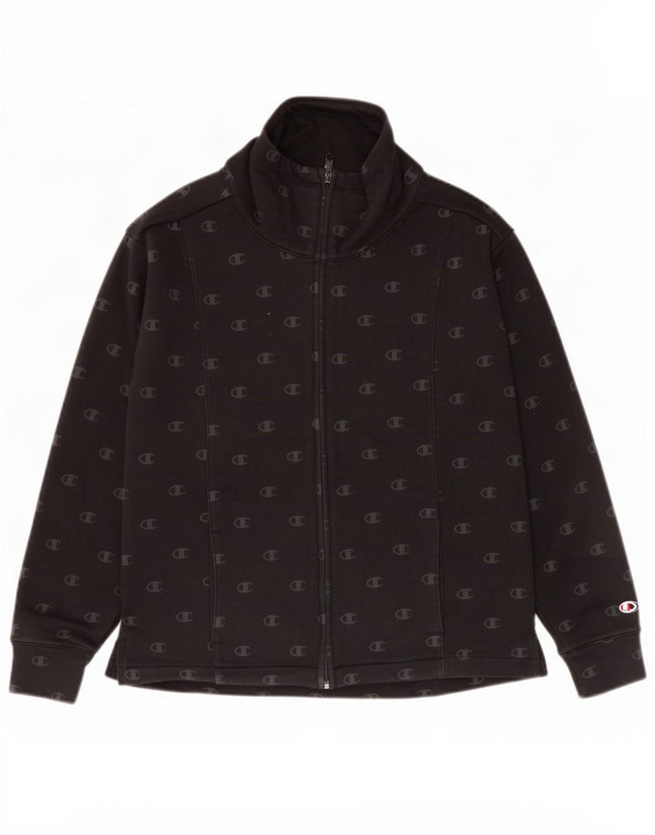 Champion Dame grafisk træningsdragt Topjakke UK 10 Small Black Bomuld
