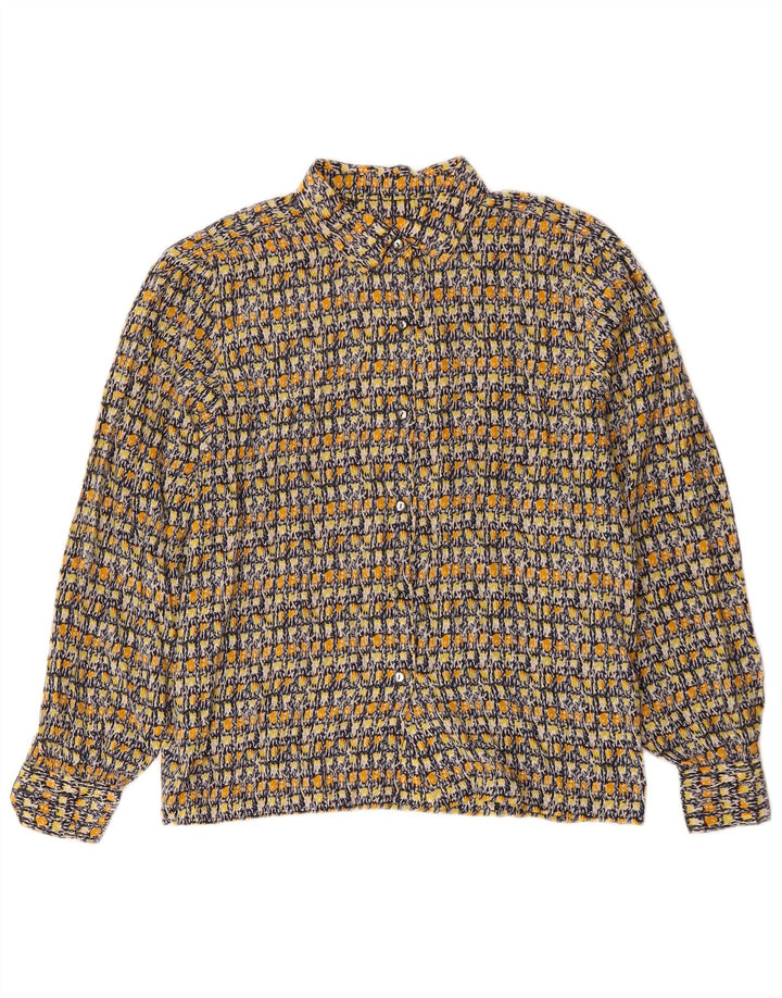 Vintage kvinders abstrakt mønster skjorte UK 14 Large Multicolor