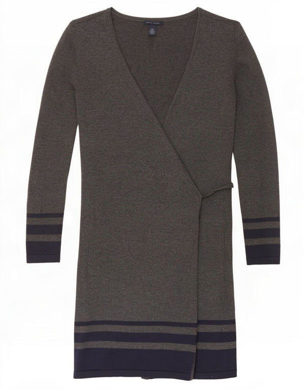 Tommy Hilfiger Kvinde Strik Wrap Dress UK 6 XS Gråstribet bomuld