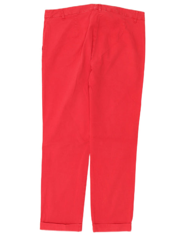 Marella Dame EMME Straight Cropped Trousers UK 12 Medium W32 L26 Red