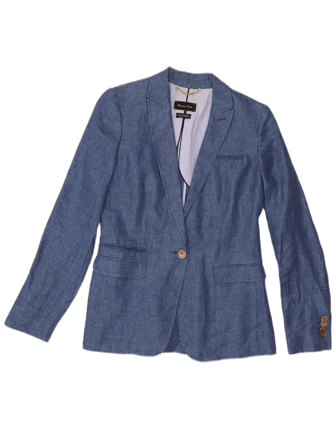 Massimo Dutti Dame 1 Knap Blazer Jakke EU 36 XS Blå