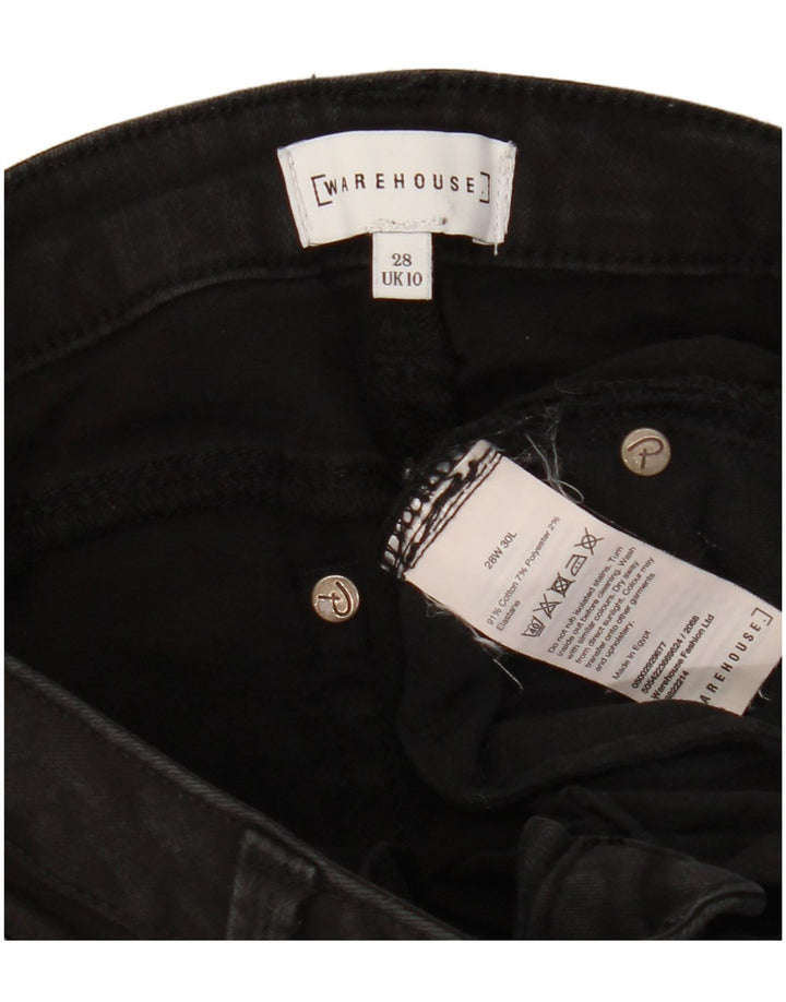 WAREHOUSE Dame Skinny Jeans UK 10 Small W28 L30 Black Bomuld