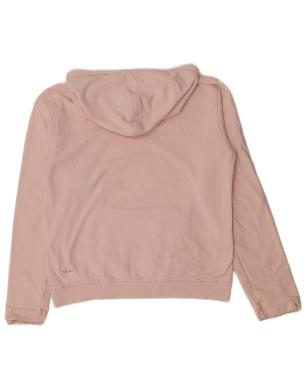 Fat Face Dame Grafisk Hoodie Jumper UK 14 Medium Pink Bomuld