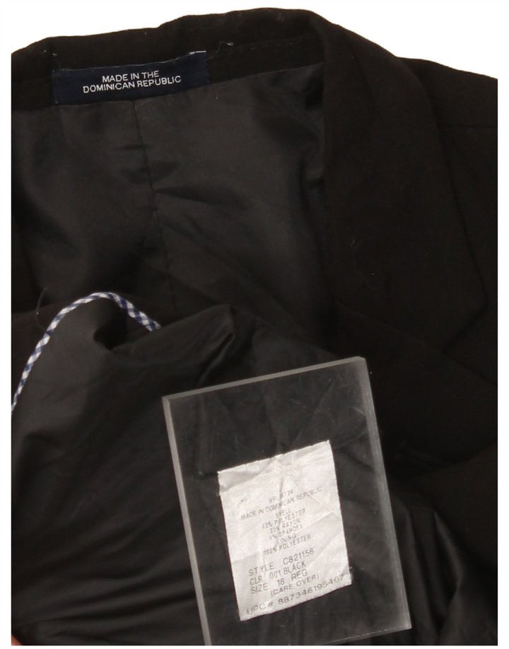 VINTAGE drenge 2-knaps blazerjakke 15-16 år sort polyester