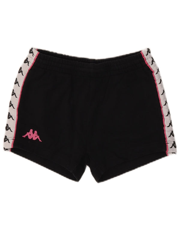 Kappa Kvinders grafiske sportsshorts UK 6 XS Sort Colourblock Bomuld