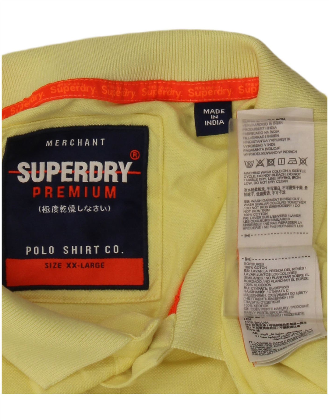 Superdry herre poloshirt 2XL gul bomuld
