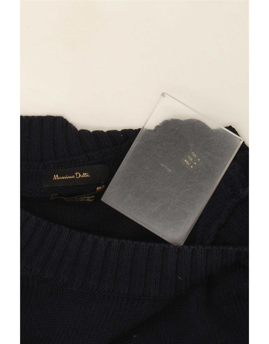 Massimo Dutti Herre Crew Neck Jumper Sweater Medium Navy Blue