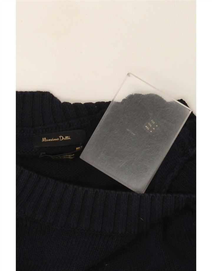 Massimo Dutti Herre Crew Neck Jumper Sweater Medium Navy Blue