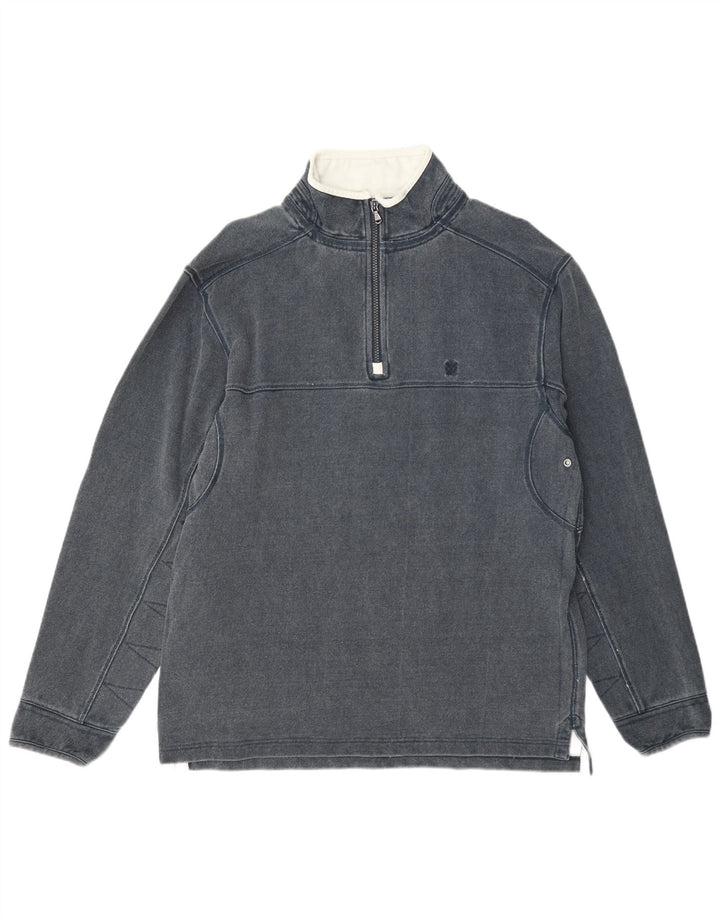 Besætningsbeklædning Herre Zip Neck Sweatshirt Jumper Medium Grå Bomuld