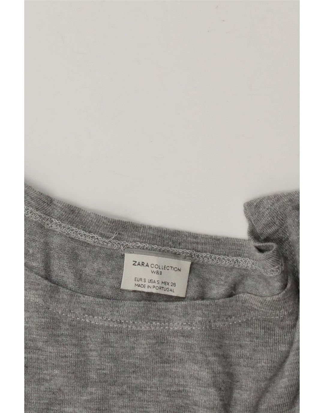 Zara Womens Crop Top Langærmet UK 10 Small Grå Flecked
