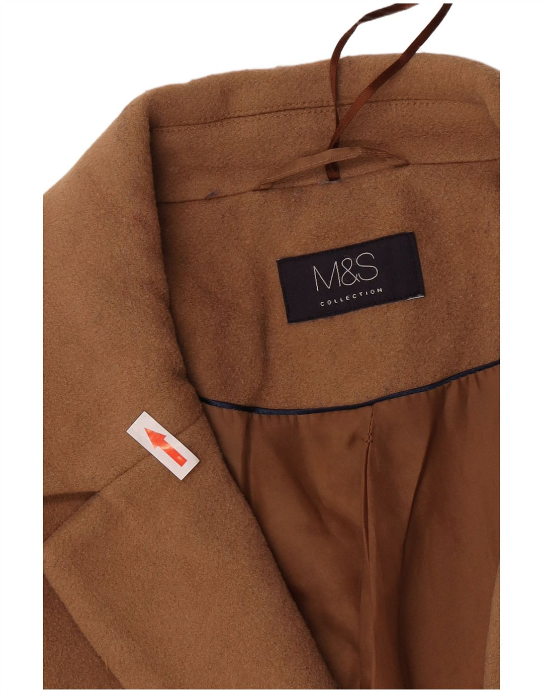 Marks & Spencer Dame Overfrakke UK 20 2XL Brun Uld