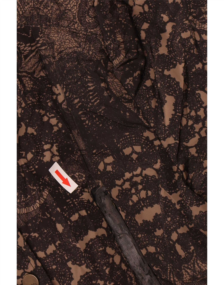 Desigual Dame grafisk polstret jakke EU 38 Medium Brun Paisley Polyester