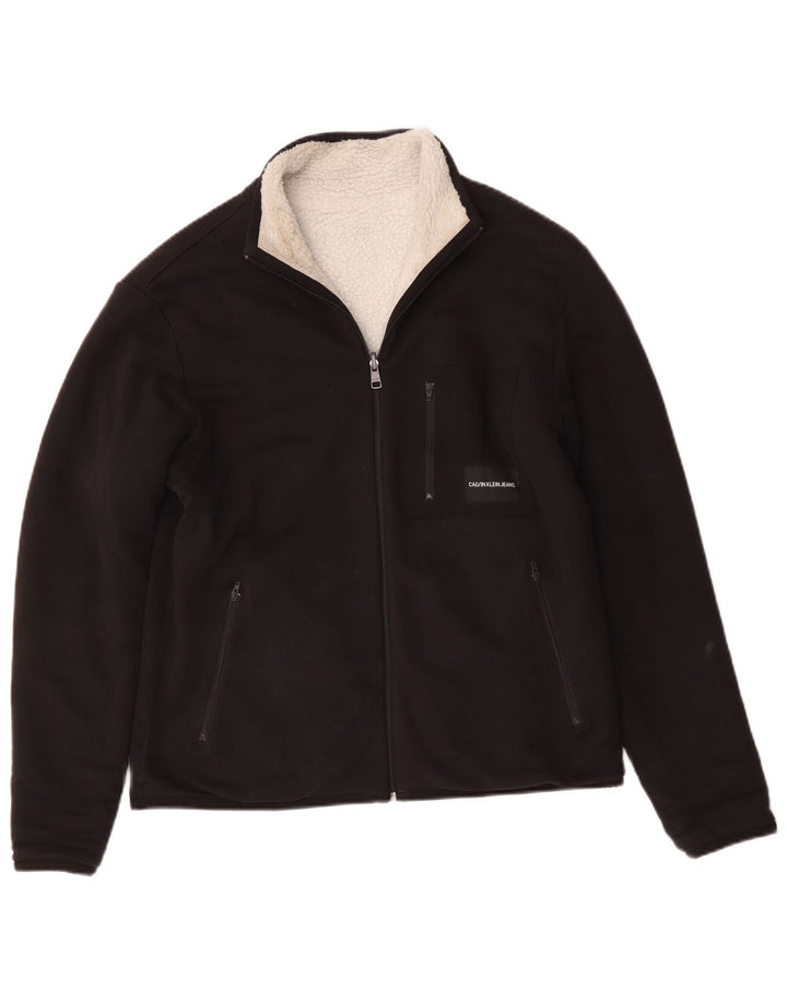 Calvin Klein Jeans Herre Sherpa Jacket UK 38 Medium Sort Bomuld