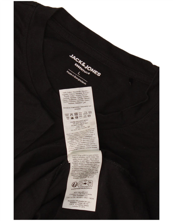 Jack & Jones Herre T-Shirt Top Stor Sort Bomuld