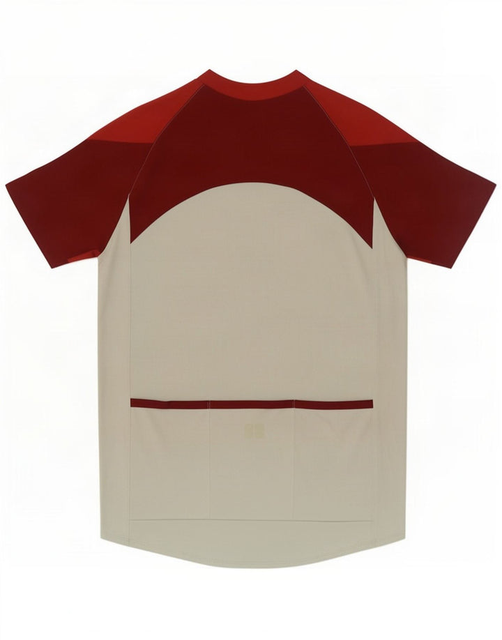Nike T-shirt med lynlås til mænd, stor grå, farveblok polyester