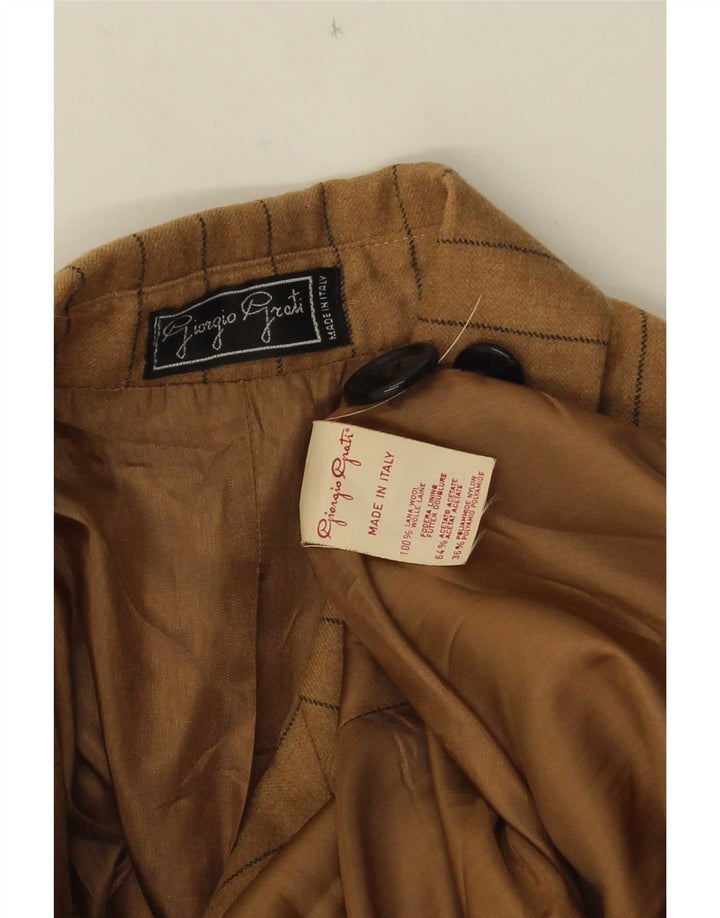 Giorgio Grati Dame Blazer Jacket UK 14 Medium Brun Stribet