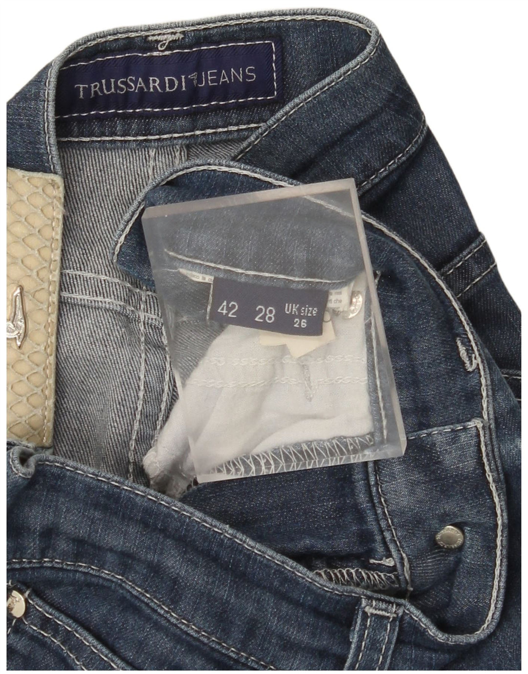 TRUSSARDI lige jeans til kvinder W26 L30 blå bomuld