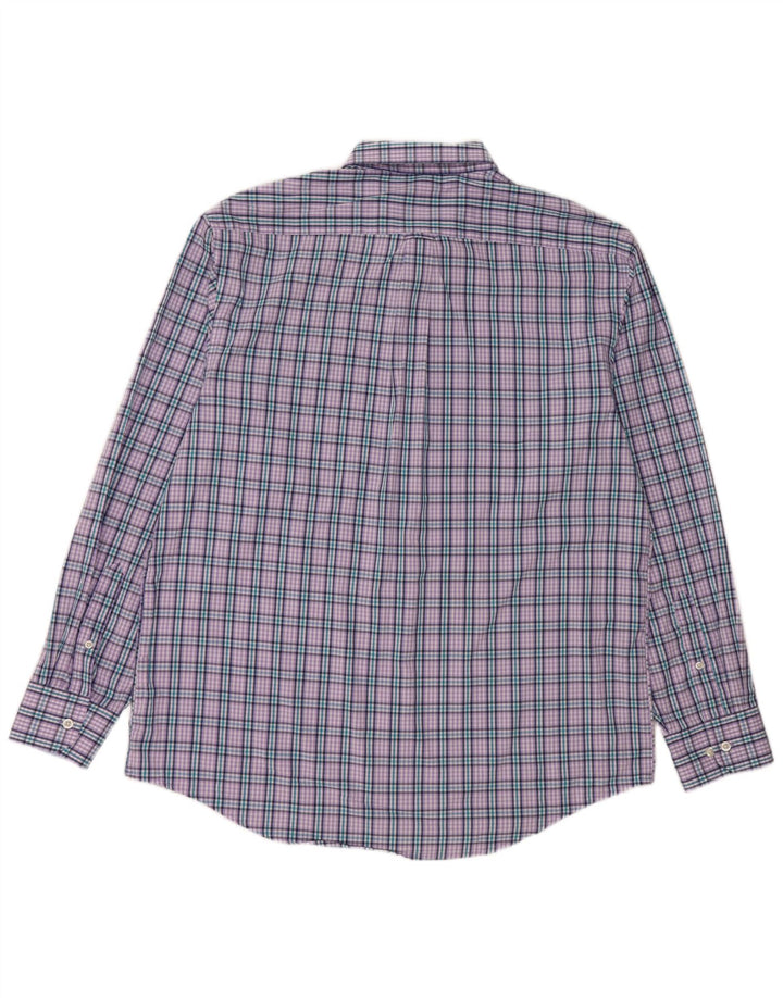 IZOD Flanellskjorte til mænd Stor lilla ternet bomuld