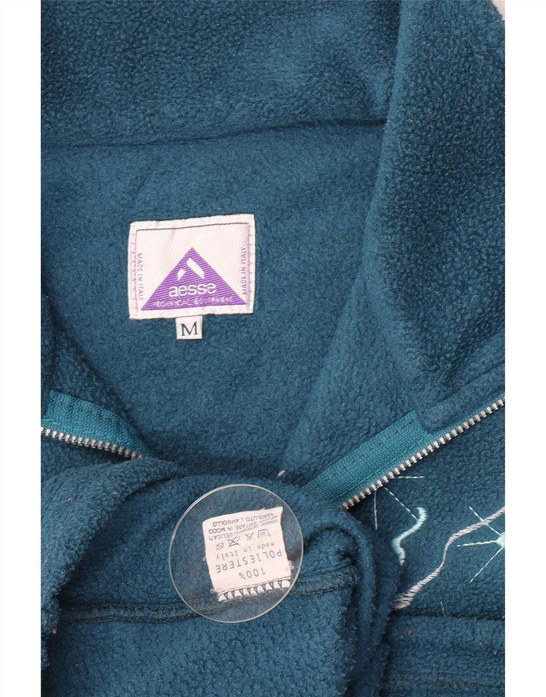 Aesse Dame Oversized Zip Neck Fleece Jumper UK 14 Medium Turkis