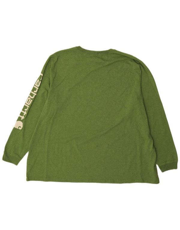 Carhartt Dame Loose Fit Grafisk Top Langærmet UK 24/26 3XL Grøn Bomuld
