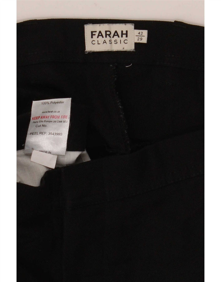 Farah Herre Classic Fit Casual Bukser W42 L29 Sort Polyester