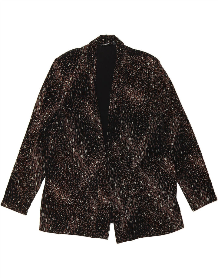 VINTAGE Womens Abstract Pattern Blazer Jacket UK 18 XL Black Polyester Vintage Vintage and Second-Hand Vintage from Messina Hembry 
