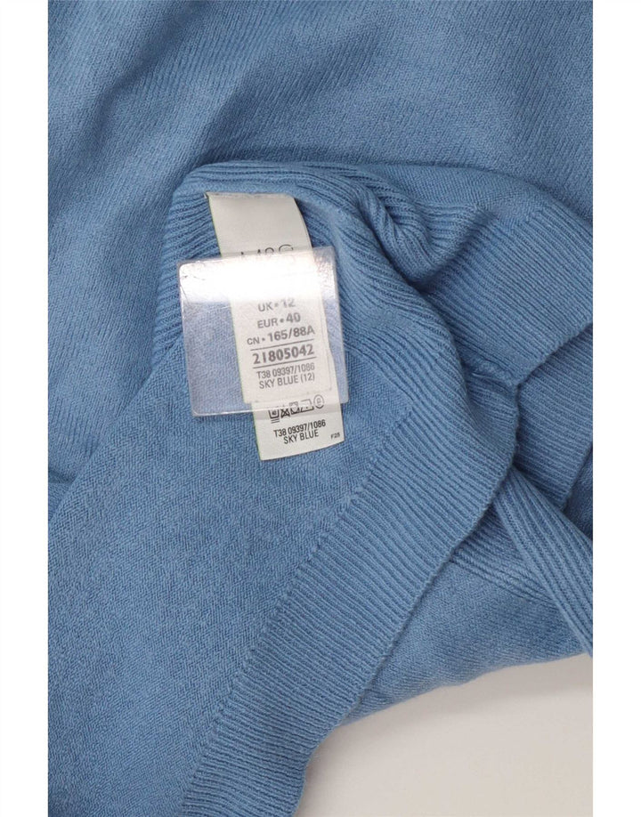 Marks & Spencer Dame Boat Neck Jumper Sweater UK 12 Medium Blue Acryl