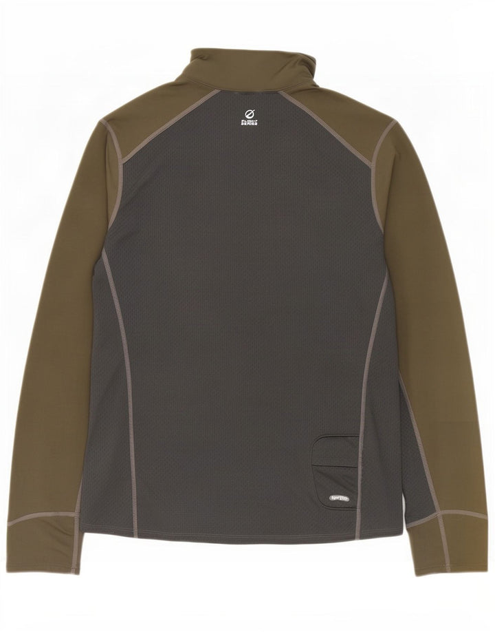 The North Face Herre Zip Neck Pullover Træningsdragt Top Stor Khaki Colourblock
