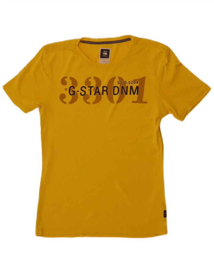 G-Star Herre Grafisk T-Shirt Top Stor Gul Bomuld