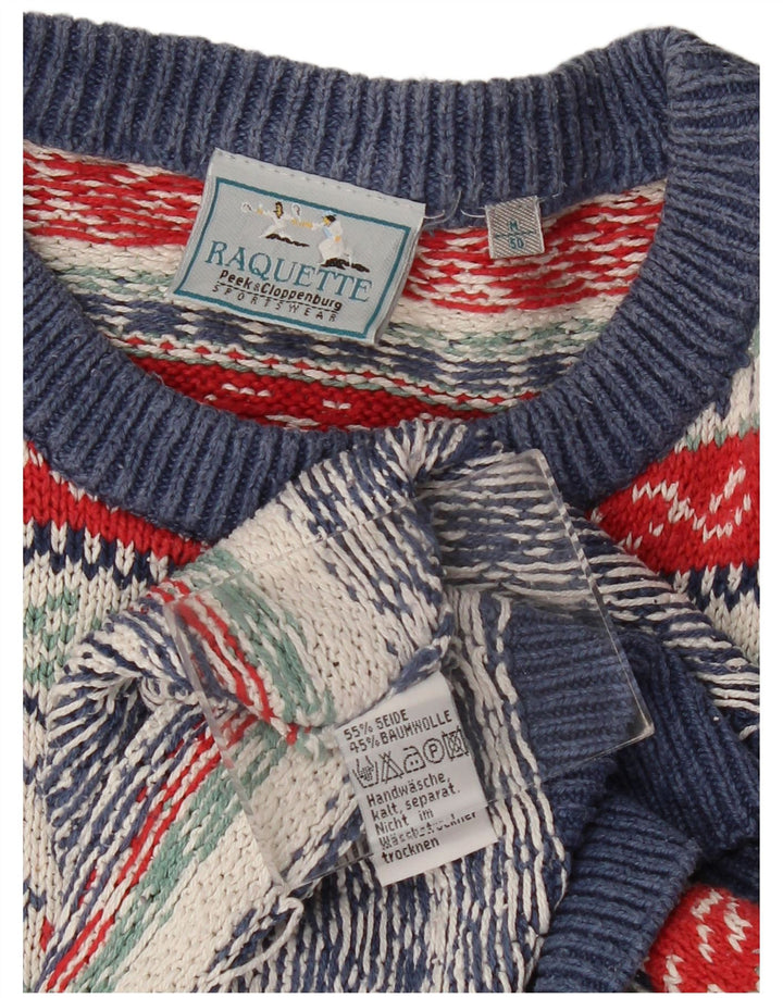 Vintage Herre rund hals sweater IT 50 Medium Flerfarvet Fair Isle