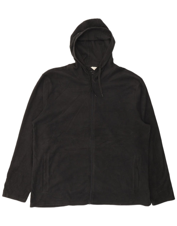 Mountain Warehouse Herre Hættejakke i fleece UK 46 3XL Sort Polyester