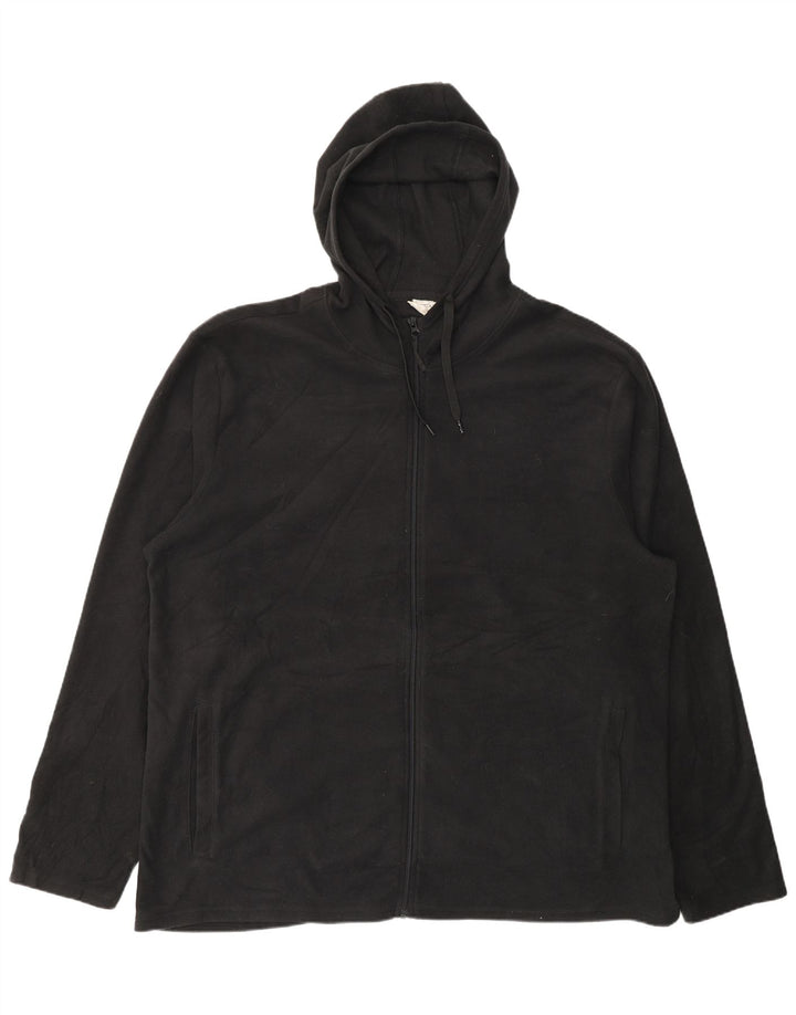 Mountain Warehouse Herre Hættejakke i fleece UK 46 3XL Sort Polyester