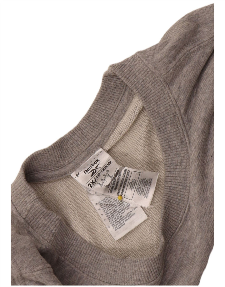 Reebok Graphic Sweatshirt Jumper UK 22/24 2XL Grå Flecked Polyester
